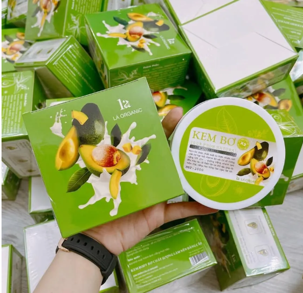 Kem body bơ lá organic siêu dưỡng trắng 200g