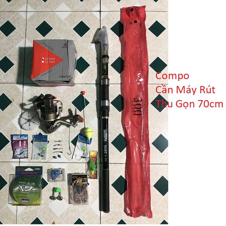 Compo Cần Câu Máy Rút Thu Gọn 70cm
