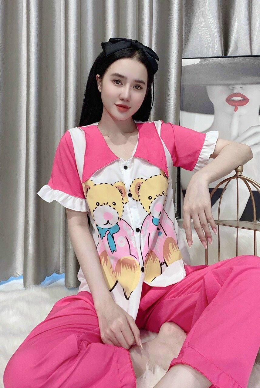 Đồ Bộ Pijama TNQD Nữ Lụa HÀN Đep Form dưới 56kg