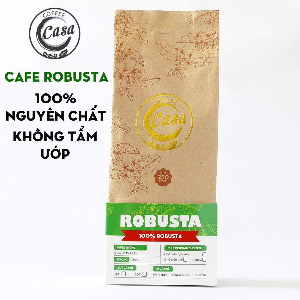[HCM]Cà phê bột rang mộc nguyên chất Robusta Buôn Mê Thuột - không tẩm ướp hương liệu 250gr - Casa Coffee