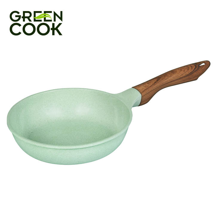 Chảo đúc đáy từ chống dính men đá ceramic xanh ngọc 20 cm Green Cook GCP06-20IH công nghệ Hàn Quốc - Hình ảnh 3