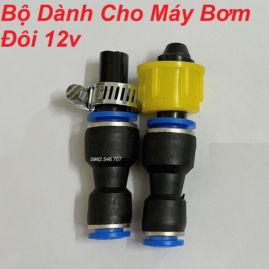 Nối nhanh giảm phi 12mm xuống phi 8mm cho bơm đôi và máy bơm đơn mini 12v