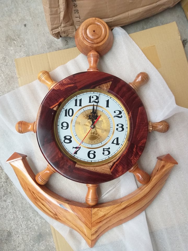 High-Quality Rosewood Wooden Clock, 50cm