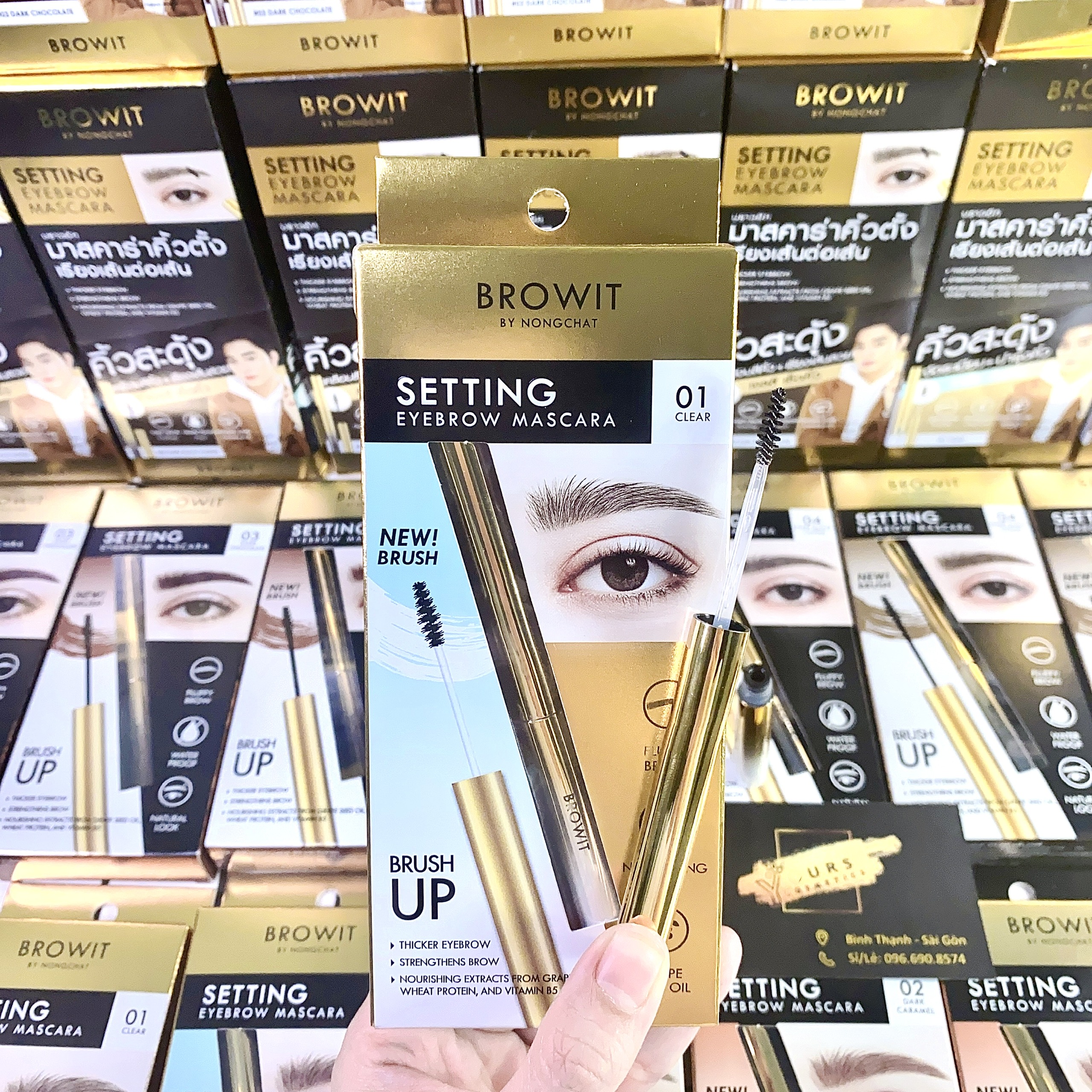 Mascara chân mày Nongchat Setting Eyebrow, chống nước, không vón cục - Mascara định hình chân mày Nongchat