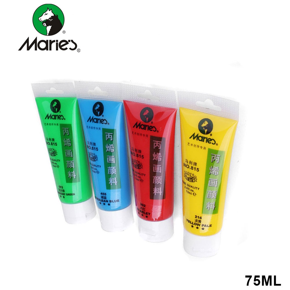 [P2] BÁN LẺ - MÀU ACRYLIC MARIE'S TUÝP 75 ML (VẼ TRÊN GIẤY, TƯỜNG, GỖ, VẢI, KÍNH...)