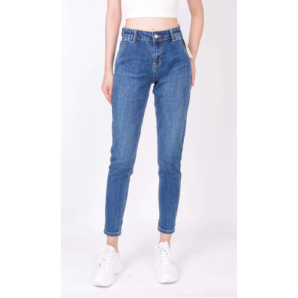 Quần jean nữ ống rộng baggy đẹp lưng cao cạp bán chun trơn hàng hiệu cao cấp mã 420 VANIZEN