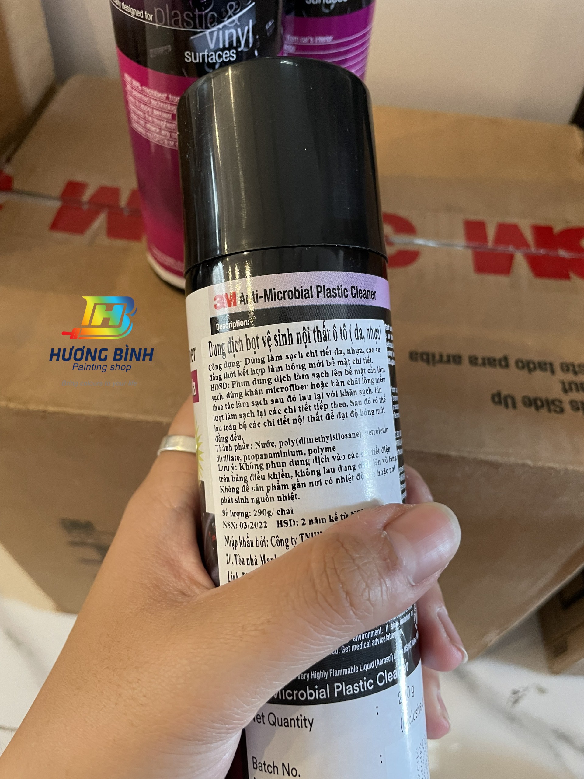 3M Anti-Microbial Plastic Cleaner - Dung dịch bọt vệ sinh nội thất ô tô (da, nhựa)