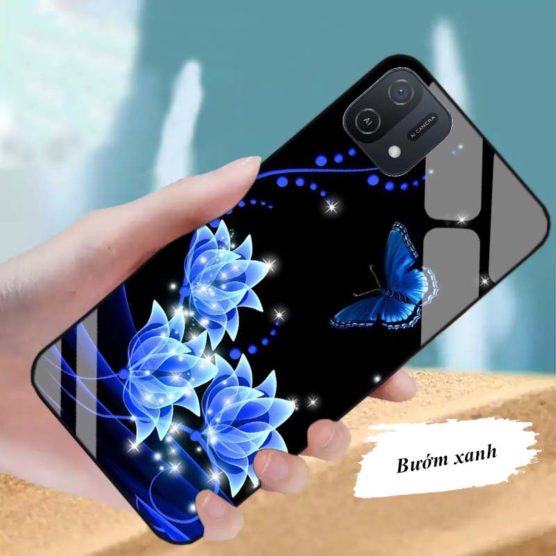 Ốp lưng oppo a16k lưng kính cường lực cao cấp