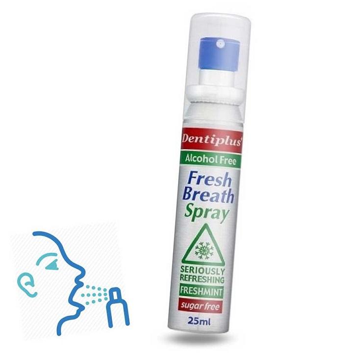 [HCM]Xịt thơm miệng Dentiplus bạc hà không cồn không đường 25ml