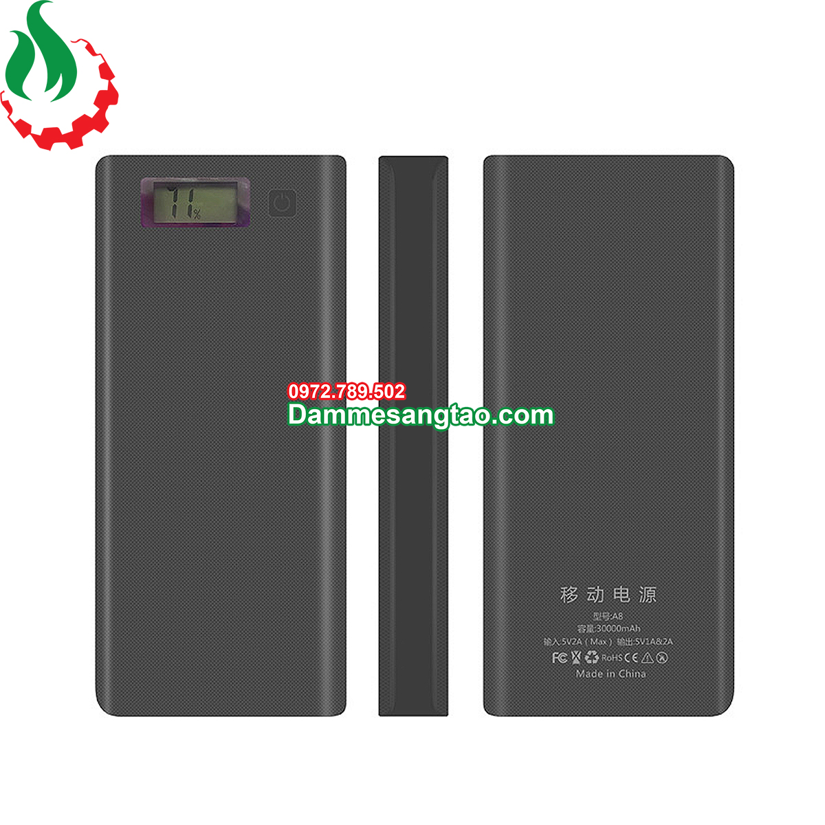 Box sạc dự phòng 8 cell 18650 LCD (Không pin)