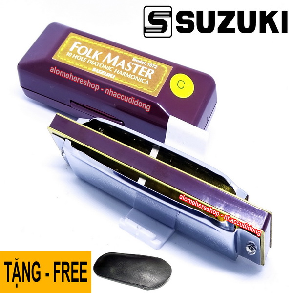 Kèn harmonica diatonic Suzuki Folk Master 1072 key C (bạc)