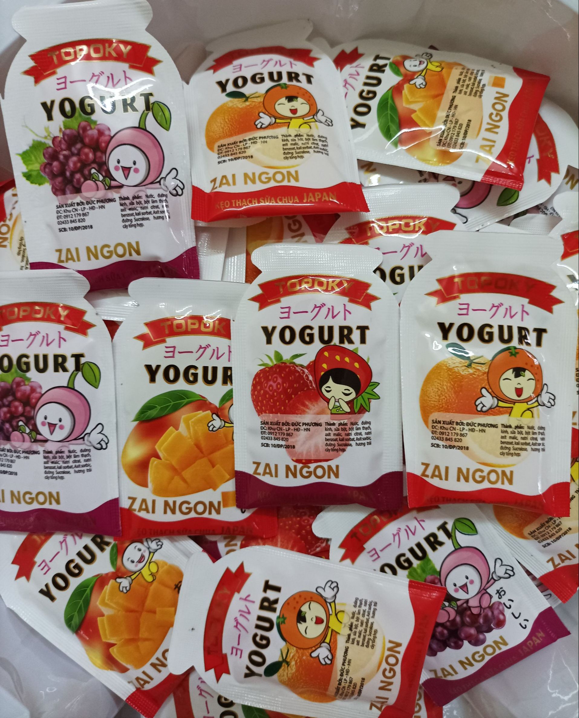 Thạch zai - Thạch zai Ngon Yogurt 400g - 28k ( các vị : Cam, xoài, dâu Tây, nho Mỹ….)