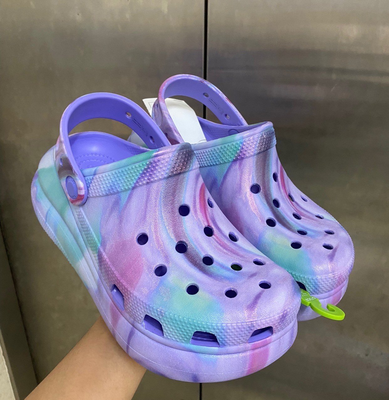 Crocs- selffix purple pattern crack, women's hight heels, pb205