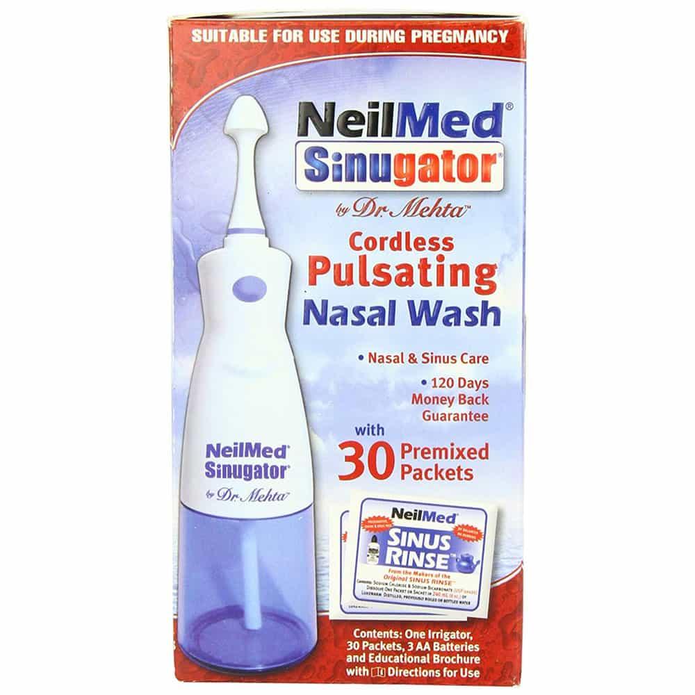 Máy xịt rửa mũi NeilMed Sinugator kèm 30 gói muối