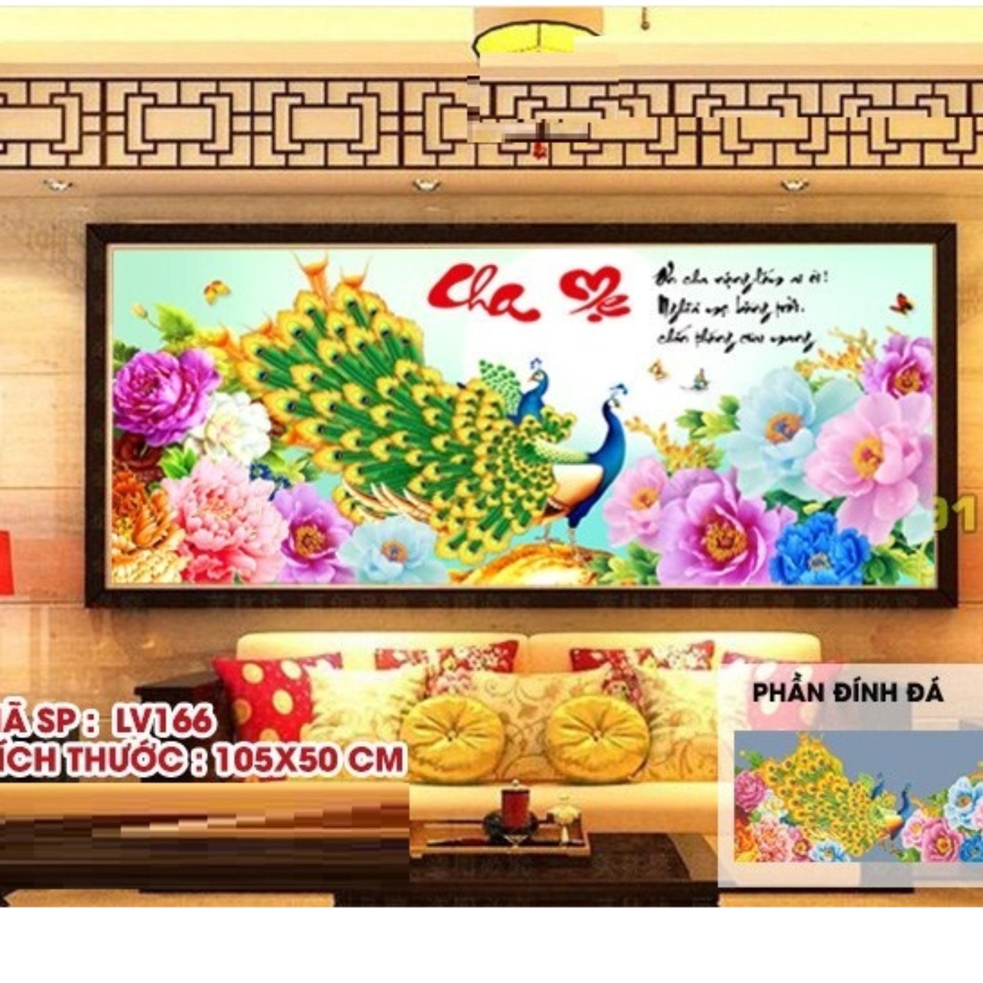 Tranh đính đá Cha mẹ cao cấp- LV166