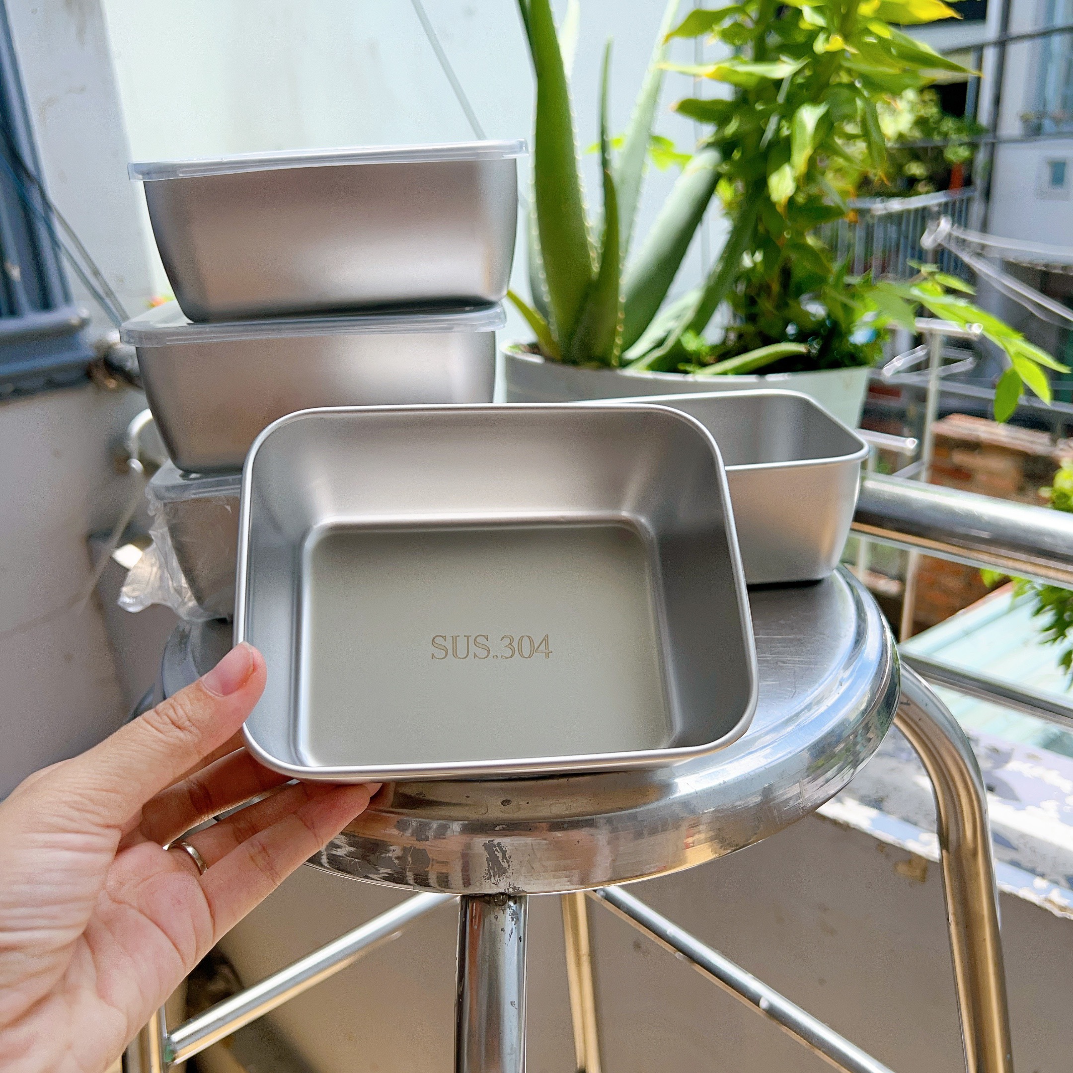 Hộp Đựng Thực Phẩm Tủ Lạnh Inox 304 Có Nắp13.5*10.5*5.8cm - Hộp đựng thực phẩm có nắp inox 304
