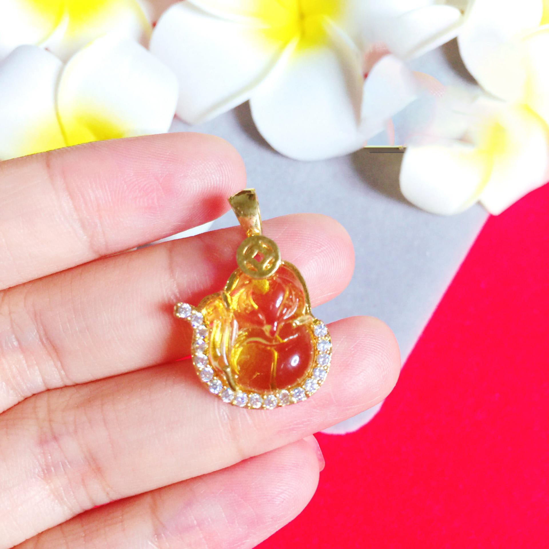 Mặt dây chuyền hồ ly đá vàng thời trang cao cấp