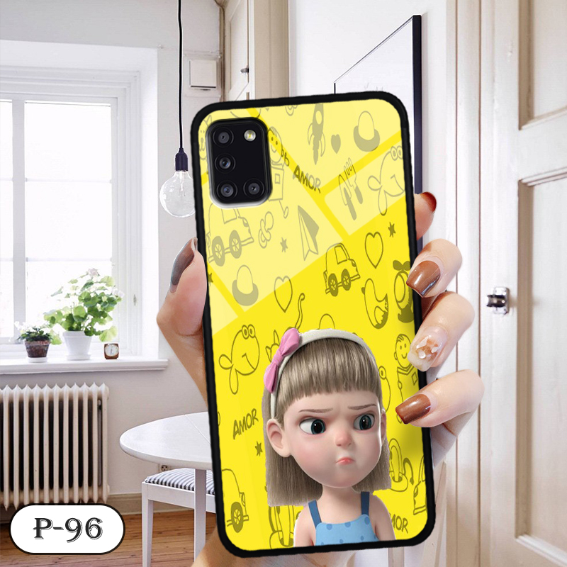 Ốp lưng kính 3D cute Samsung A31