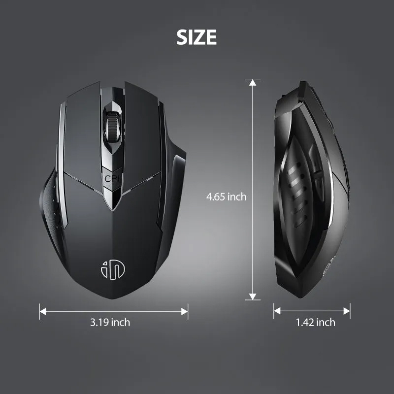 Chuột không dây wireless kiêm bluetooth INPHIC A1 pin sạc - Silent click cực êm (đen) Nhất Tín Computer