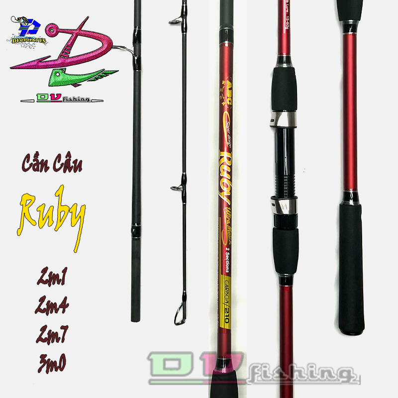 Bộ cần câu máy (RUBY + máy AC), câu cá sông, cá tra, lăng xê.