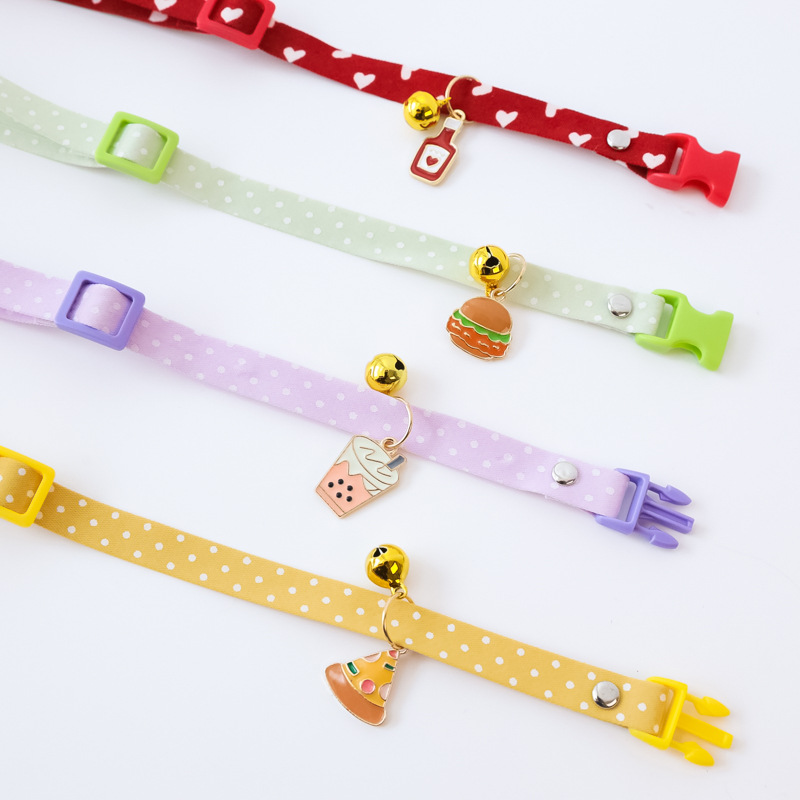 vòng cổ kèm charm thức ăn cho chó mèo