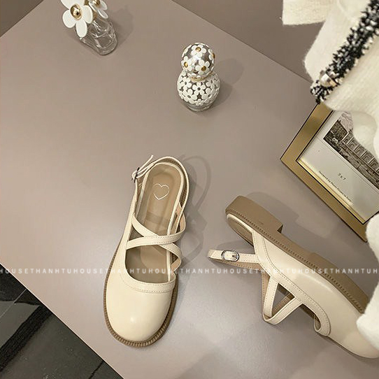 Giày Lolita Quai Chéo Hở Gót Thời Trang Xuân Hè 2022 - GD005
