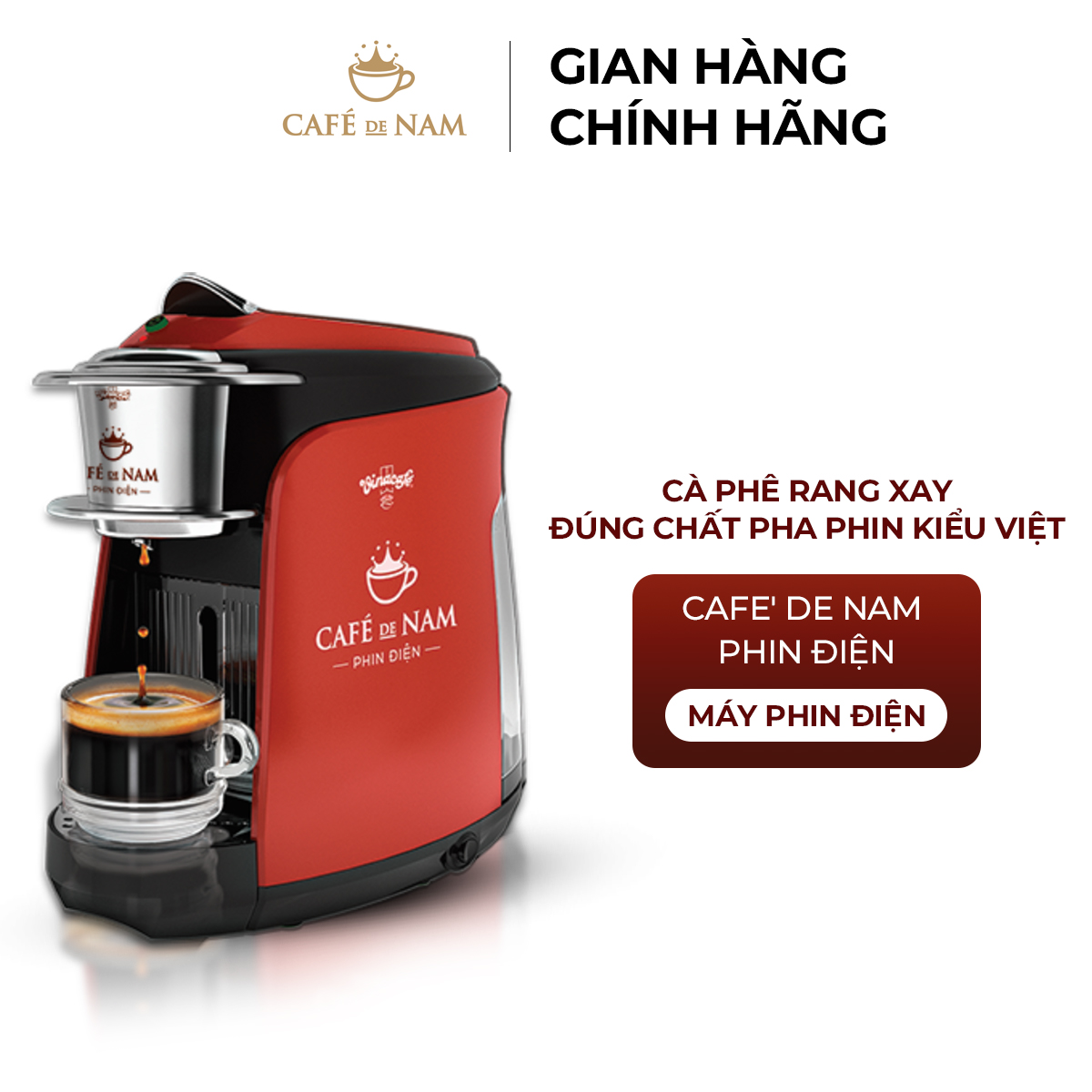 Máy Pha cà phê viên nén Vinacafe' De Nam phin điện