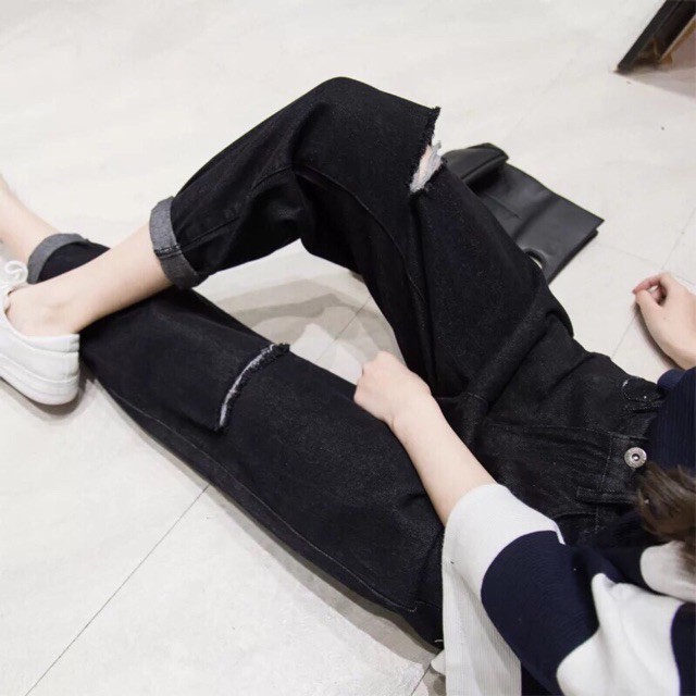 🌪BAGGY JEANS RÁCH GỐI ⛅️
