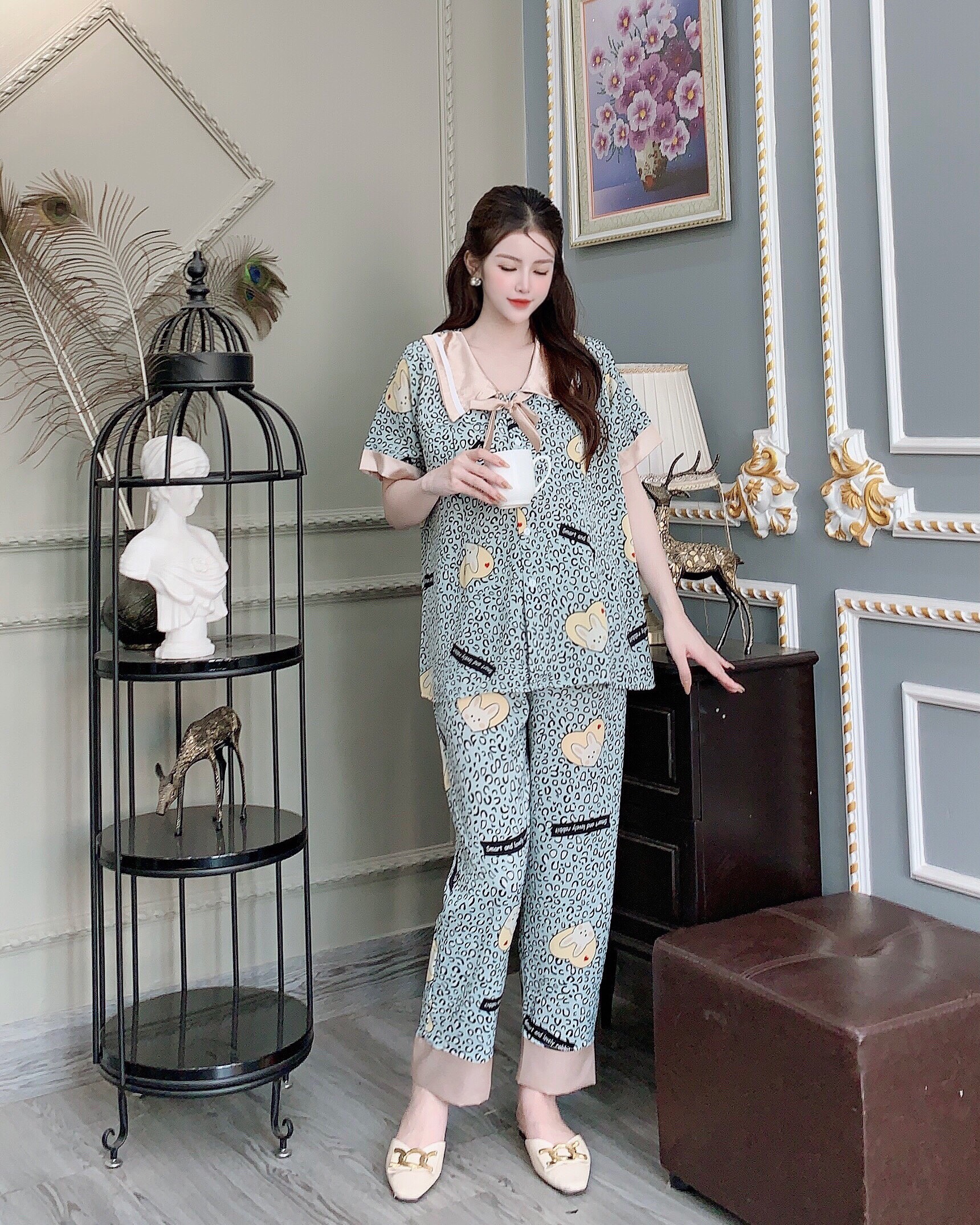 Bộ đồ bầu mặc nhà kết hợp sau sinh tiện lợi-bộ bầu đẹp