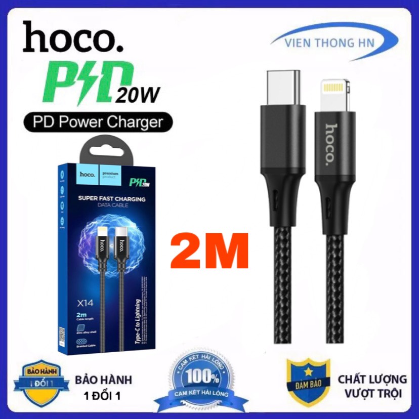 Cáp sạc nhanh iphone Hoco UC14 pd 20w - dây sạc hỗ trợ sạc IP 12 11 XSMAX X 8 ...  type c to lightning - vienthonghn