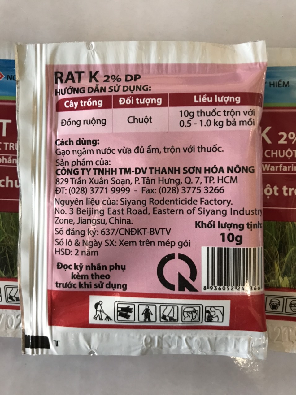Thuốc trừ chuột RAT K 2% DP - Gói 10g