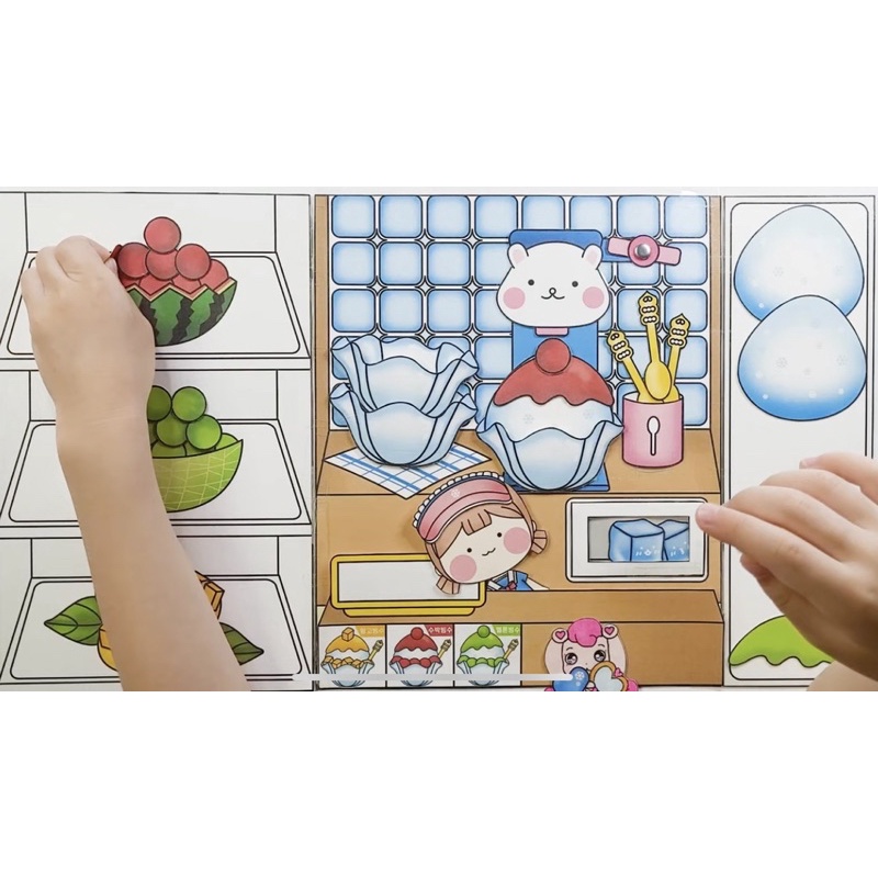 Tiệm làm đá bào búp bê giấy Doll House