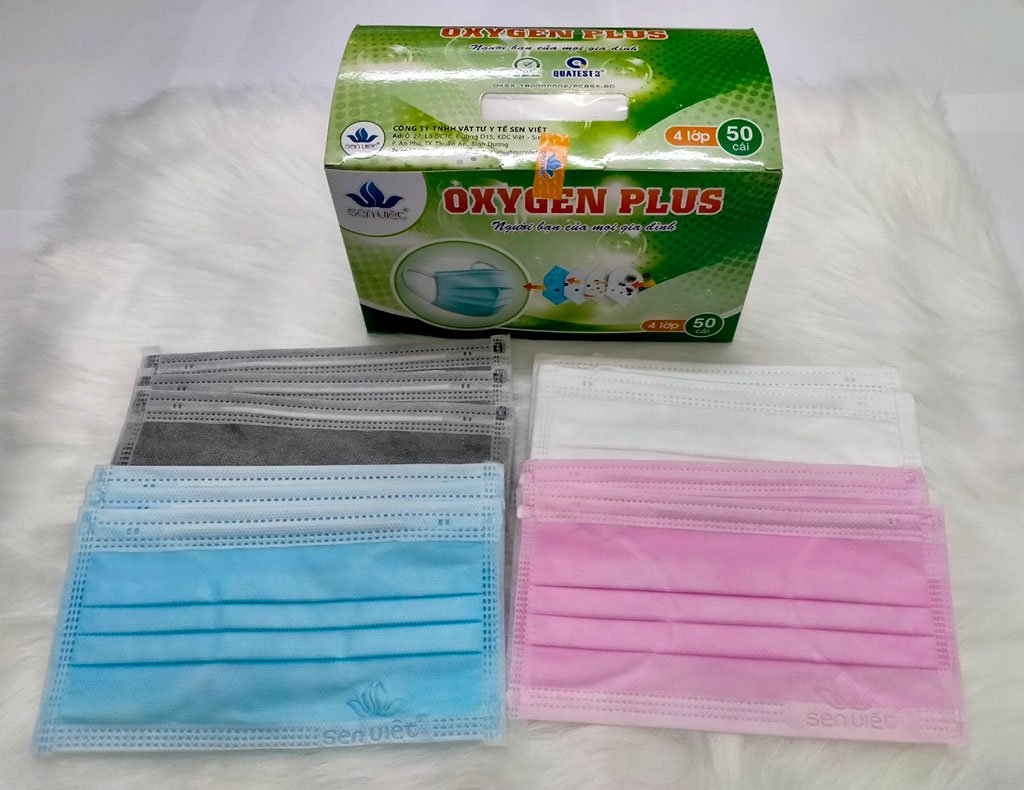 Khẩu trang y tế Sen Việt OXYGEN PLUS - màu trắng