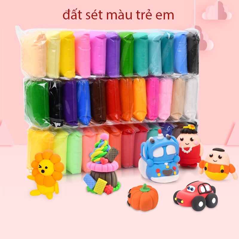 ĐẤT SÉT TỰ KHÔ, ĐẤT NẶN AN TOÀN CHO BÉ, SÉT 12 MÀU ĐẤT NẶN TỰ KHÔ