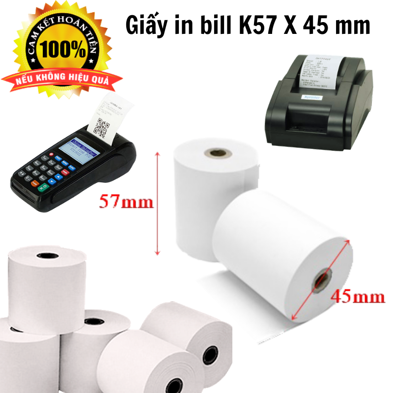 Giấy in bill, Giấy in hoá đơn K57x45mm
