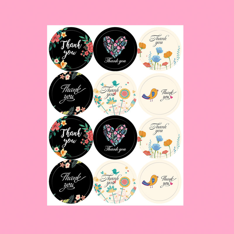 Set 5 miếng dán cảm ơn hình tròn MIM STHANK02
