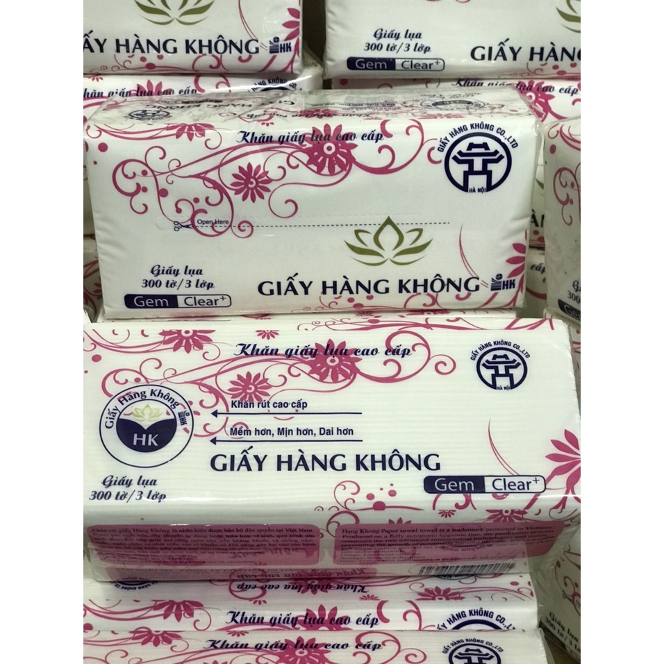 Combo 10 bịch giấy rút lụa hàng không 300 tờ 3 lớp
