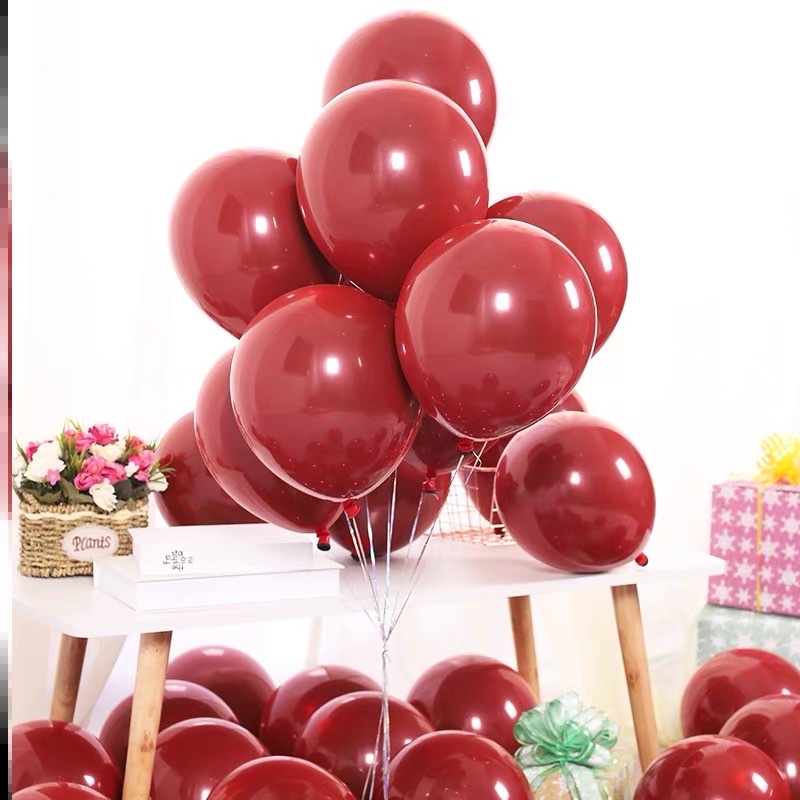 SET 10/30/50 BÓNG CAO SU ĐỎ LỰU (ĐỎ LỒNG )