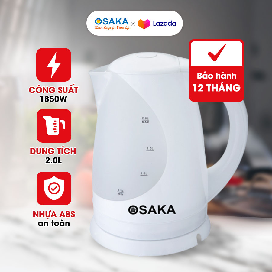 Bình đun siêu tốc OSAKA KT20NA - 2 Lít - Đun siêu nhanh