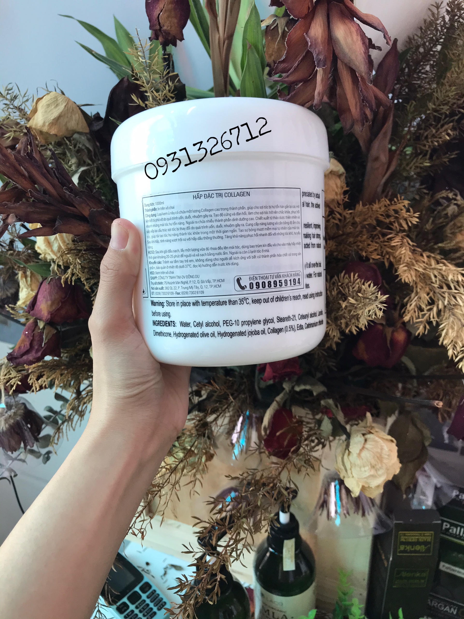 (HÀNG CÔNG TY) Kem Hấp Phục Hồi Tóc Khô Xơ Collagen Kendali 1000ml