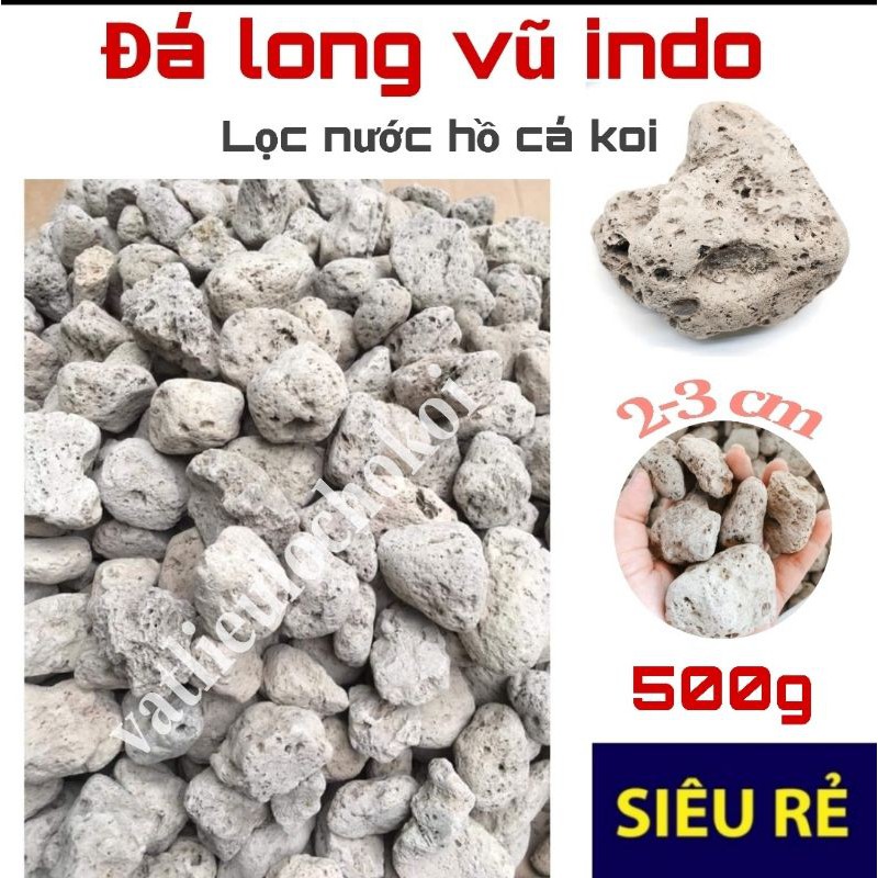 Đá lông vũ indo 2-4 , 500g nham thạch trắng đá bọt