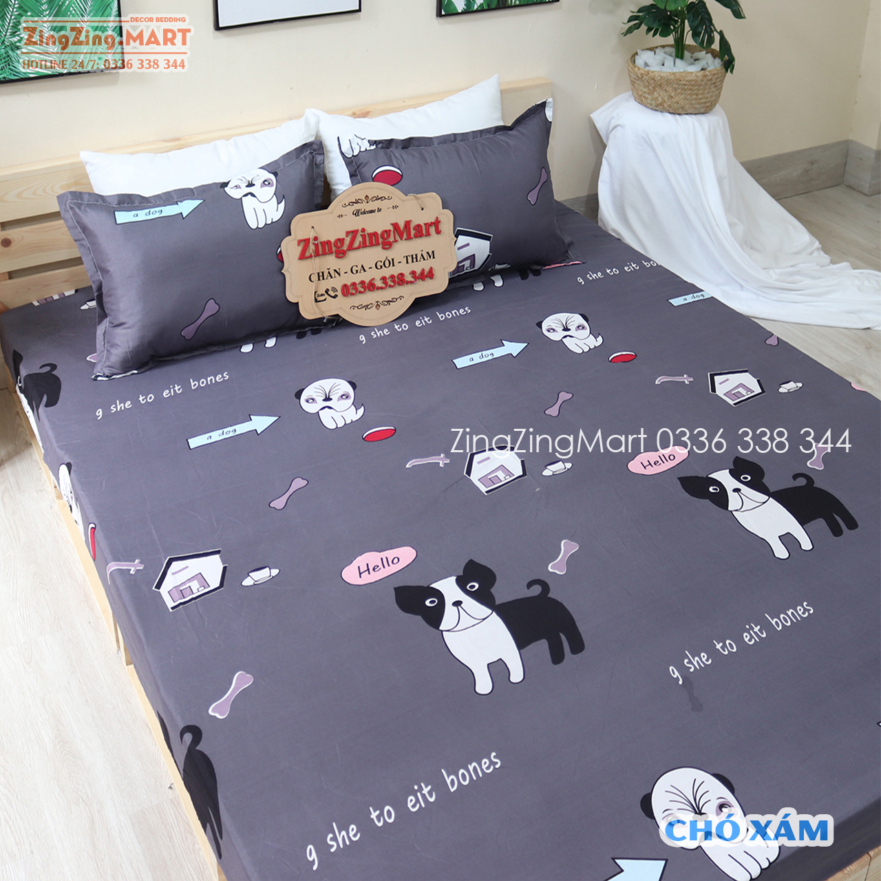 Bộ Ga Giường, Sét 3 Món Ga Gối Cotton Poly Nhiều Kích Thước M2/M6/M8/2M2