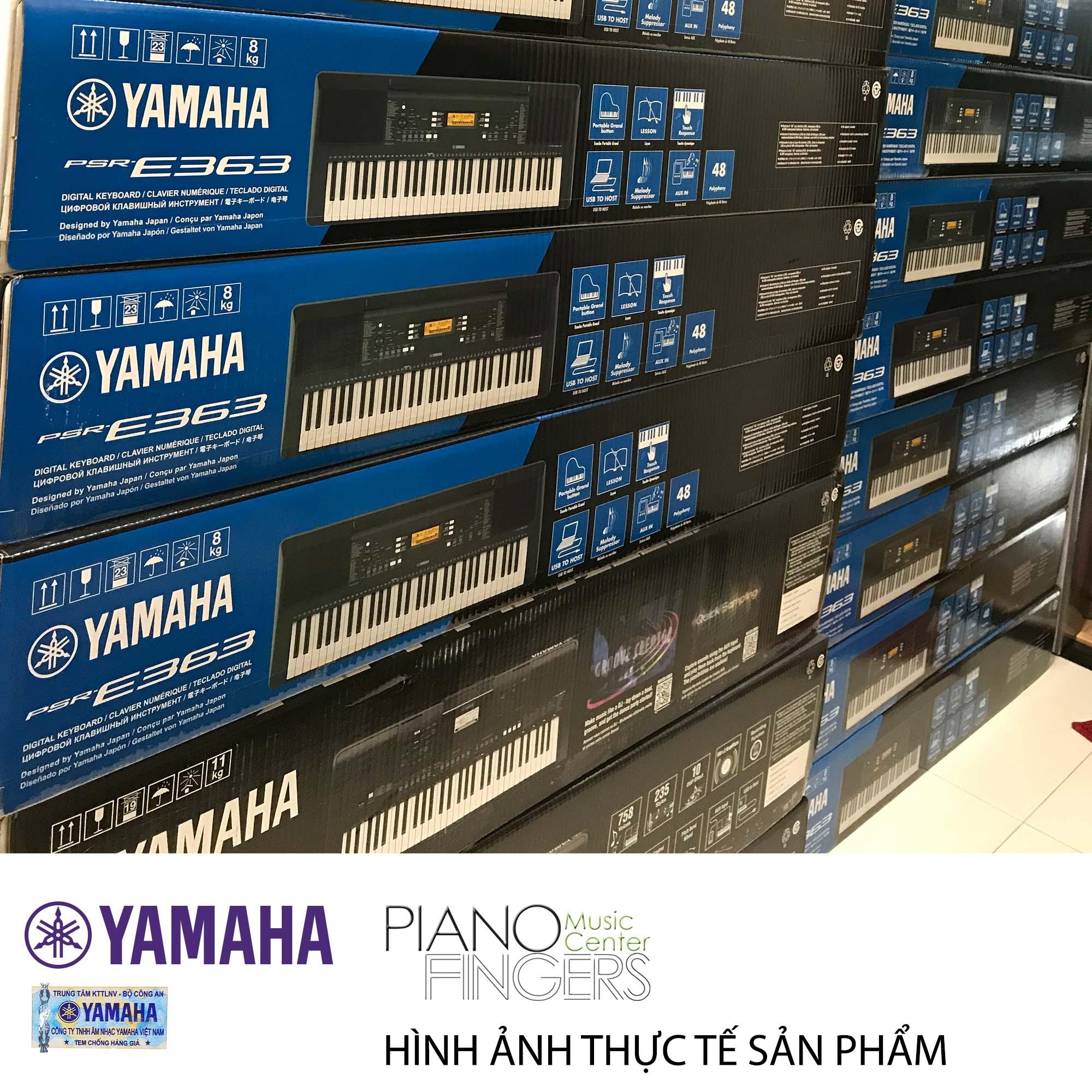 Đàn organ Yamaha PSR-E363 (Đen) Piano Fingers