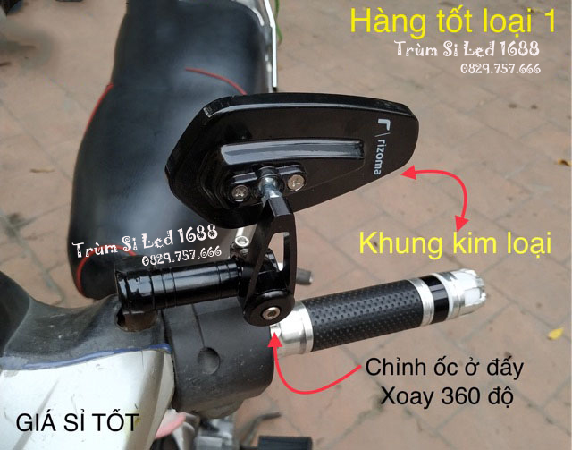 [Màu Đen] Gương gù lắp chân kính 1 chiếc bên trái CRG