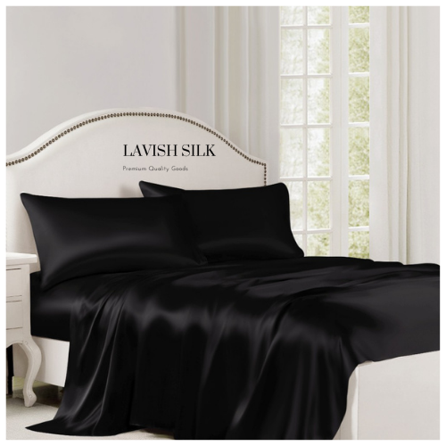 Ga Giường Drap Lẻ Phi Lụa Lavish Silk cao cấp mát lạnh hàng loại 1  - Đen