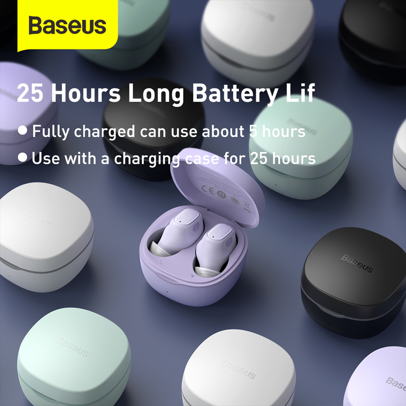 Tai Nghe BASEUS WM01 WM02 TWS Bluetooth 5.3 Không Dây Công Nghệ Chống Tiếng Ồn Thiết Kế Nhỏ Gọn Xinh Xắn Tương Thích