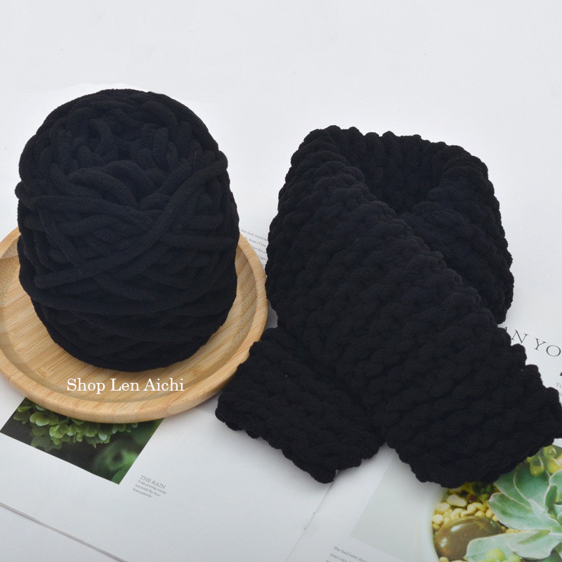 Set nguyên liệu đan khăn nhung mềm mại