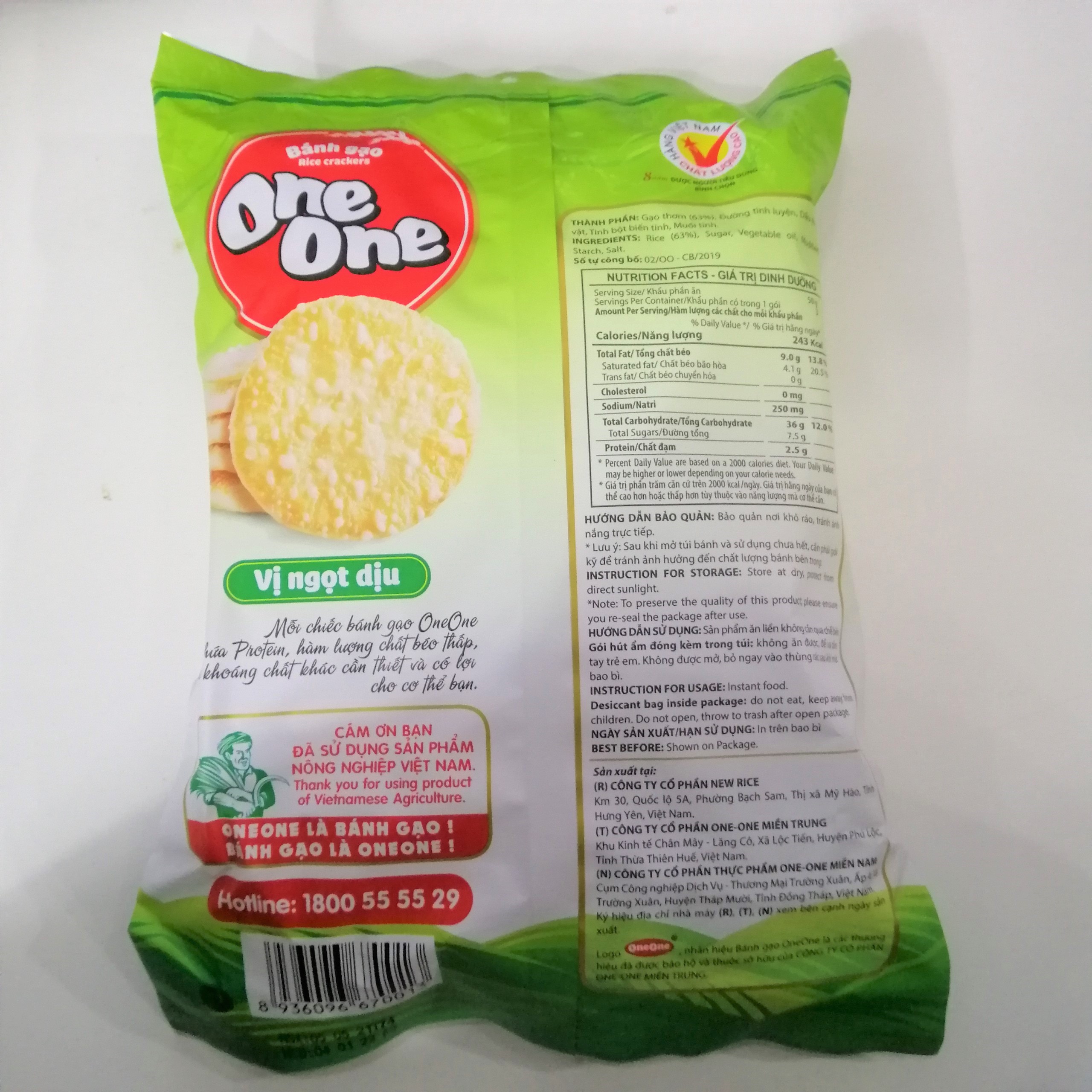Bánh Gạo One One Vị Ngọt Dịu (Gói 150g) (Giảm 20K ship cho đơn từ 49K)