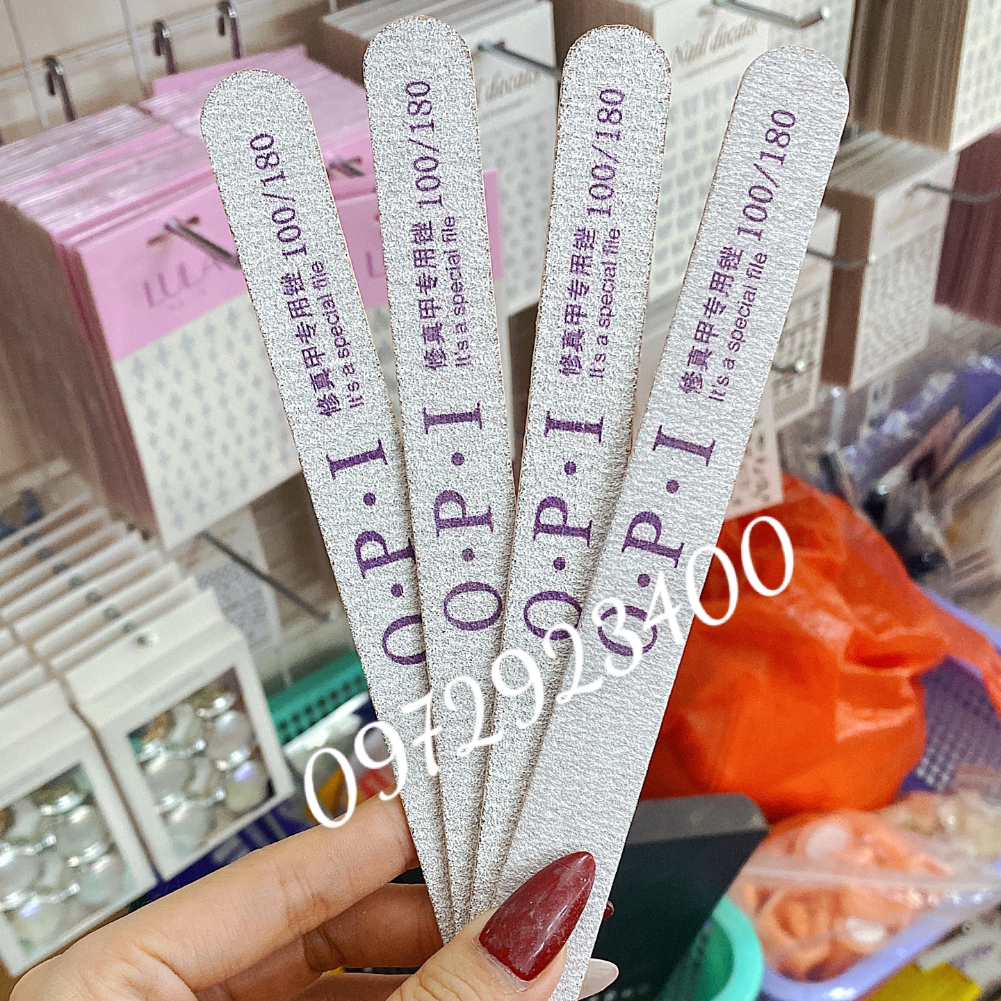 Dũa móng opi 100/180 ,dũa mỏng opi dũa from móng - mini nails