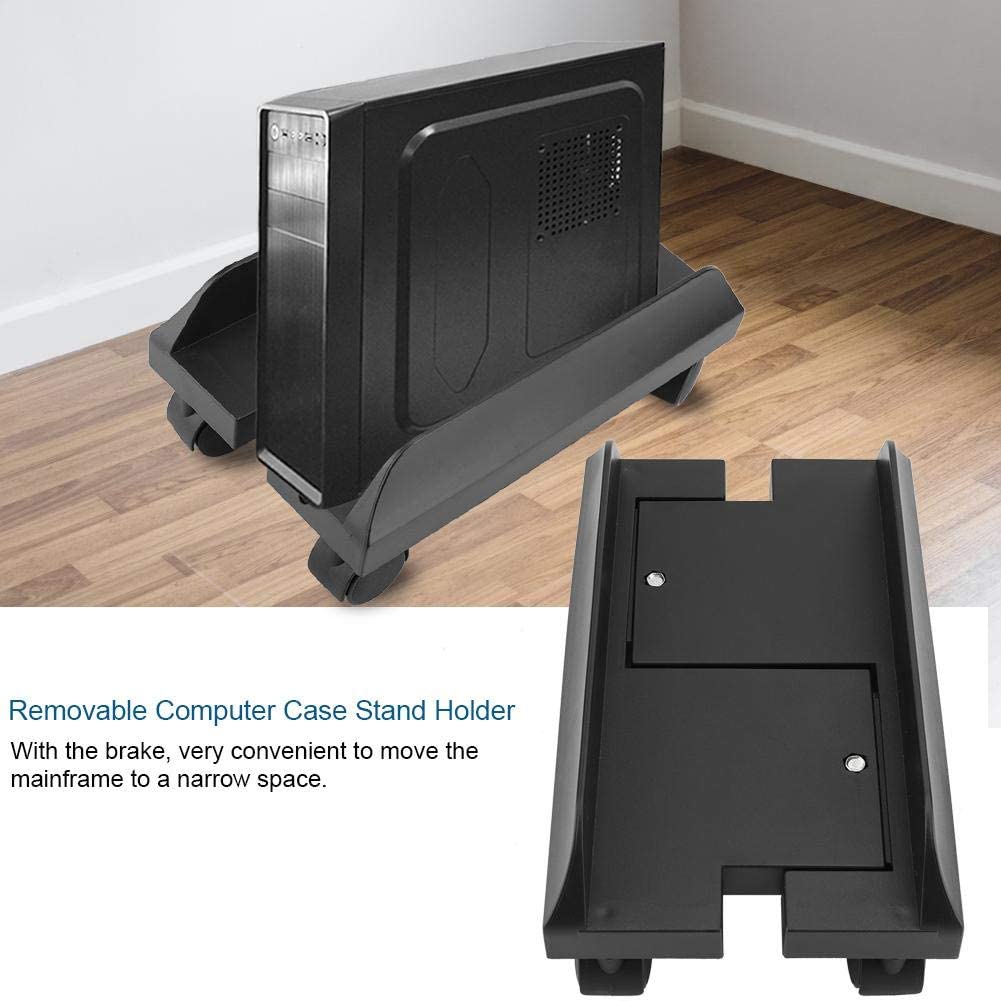 Adjustable CPU Stand for PC Computer Case Holder Bracket Desktop Mainframe Storage Rack with Brake with 4 Caster Wheels